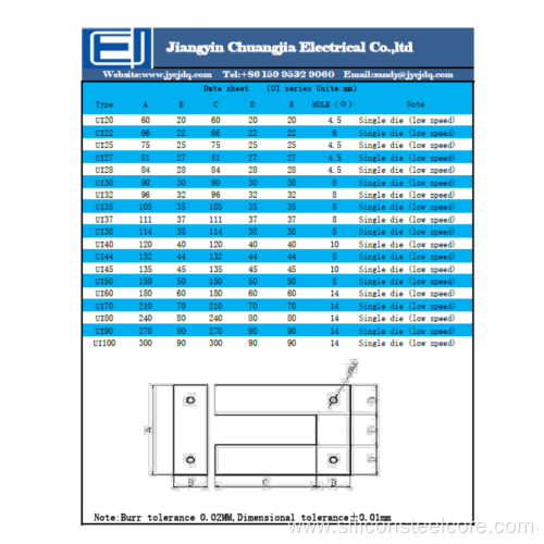 UI Type Lamination Silicon Steel of Transformer Core non-oriented UI32 transformer core The most competitive price